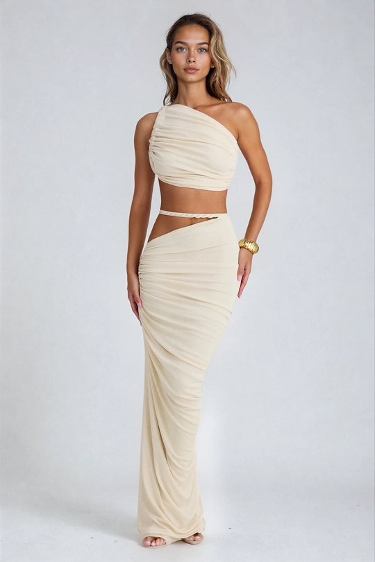 Alaina – One-Shoulder Cutout Maxi Dress for Women
