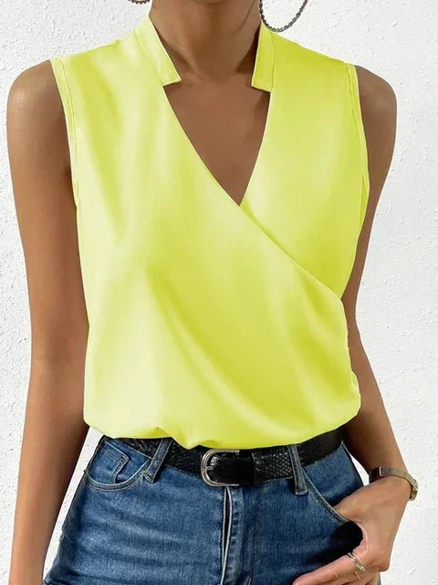 Portia – Sleeveless Draped Wrap Top for Women