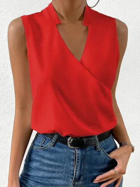 Portia – Sleeveless Draped Wrap Top for Women