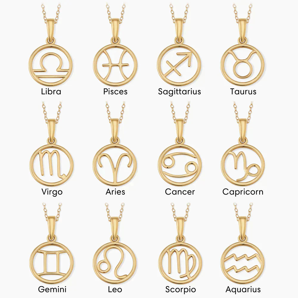 Clea – Zodiac Gold Pendant Necklace for Women