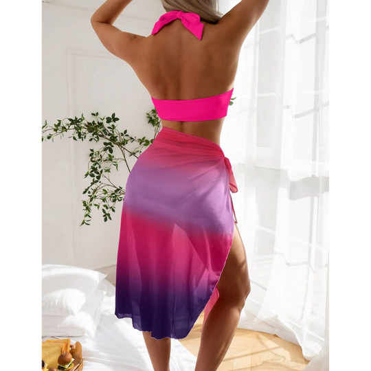 Felice - 3-Piece Ombre Wrap Bikini Set