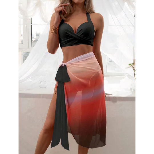 Felice - 3-Piece Ombre Wrap Bikini Set