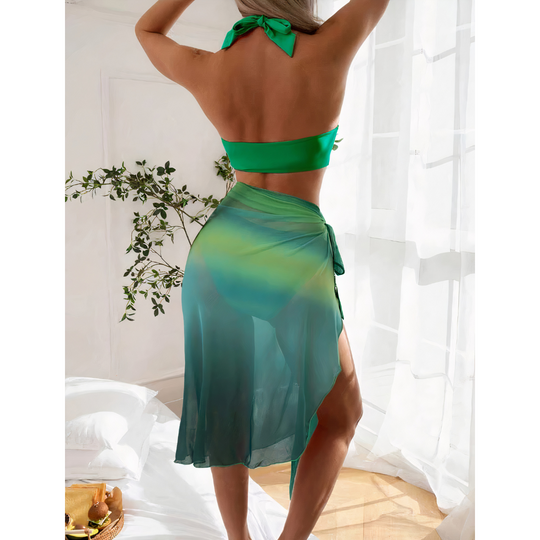 Felice - 3-Piece Ombre Wrap Bikini Set