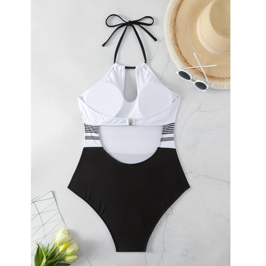 Kaela – Monochrome Keyhole Swimsuit