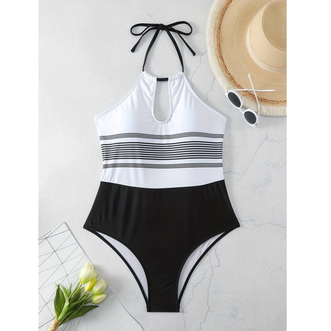 Kaela – Monochrome Keyhole Swimsuit