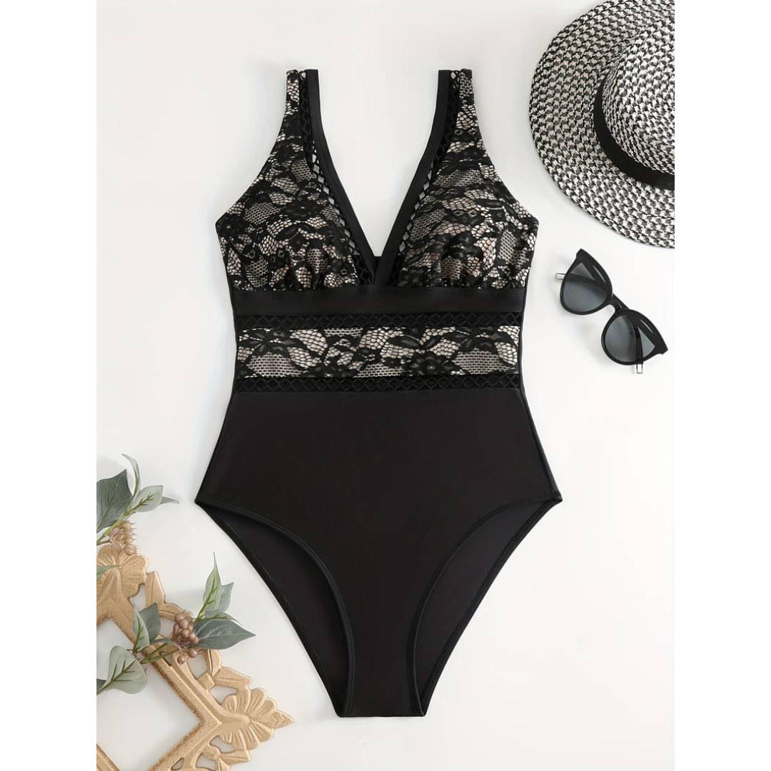 Francine - Lace Detail One-Piece Swimsuit for Women