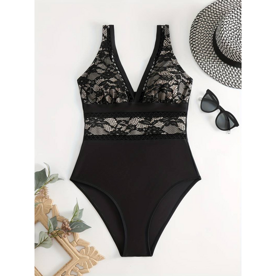 Francine - Lace Detail One-Piece Swimsuit for Women