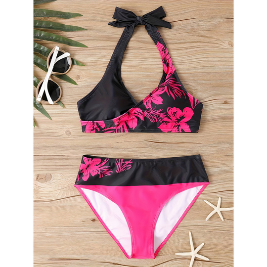 Veyra - Two-Tone Floral Bikini Set for Women