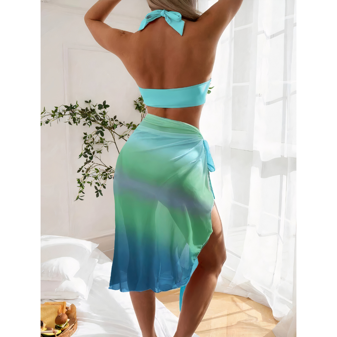 Felice - 3-Piece Ombre Wrap Bikini Set