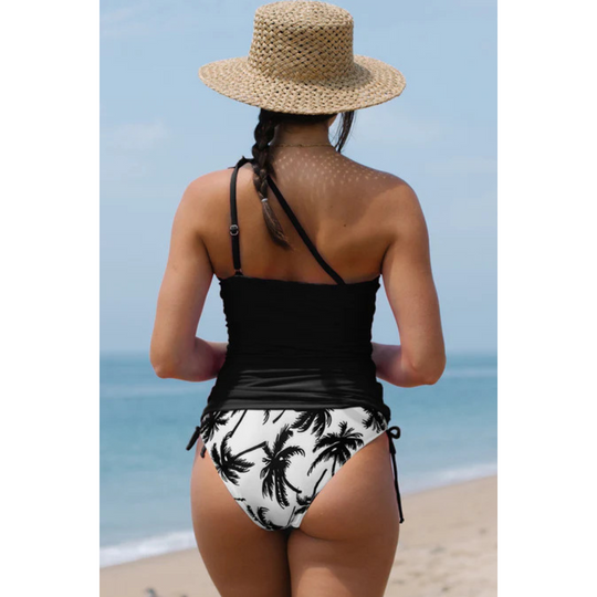 Kess - One-Shoulder Tropical Tankini for Women