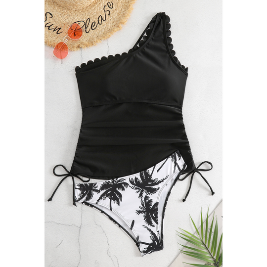 Kess - One-Shoulder Tropical Tankini for Women