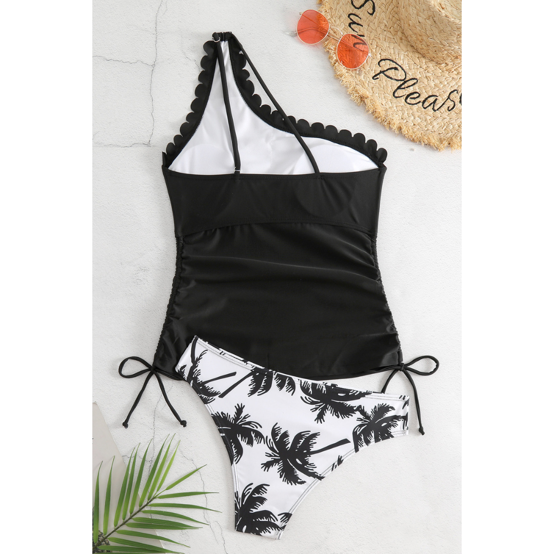 Kess - One-Shoulder Tropical Tankini for Women