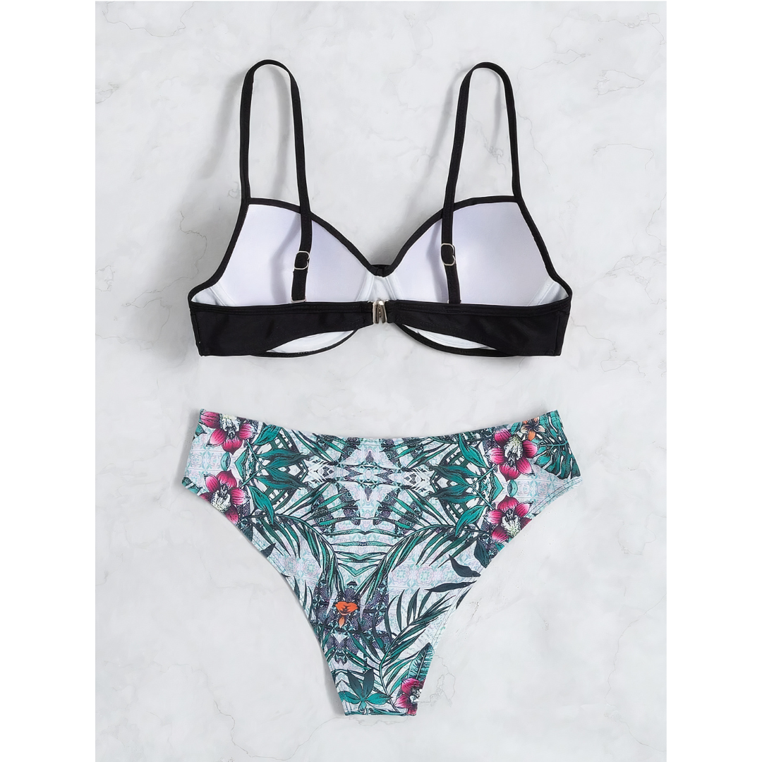 Meira – Sculpted Elegance Floral Bikini Set