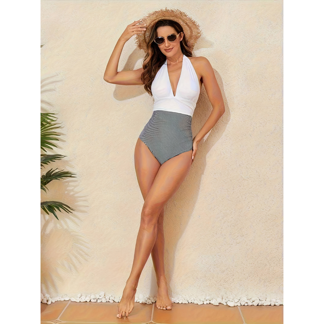 Drayth - Retro Halter One-Piece Swimsuit