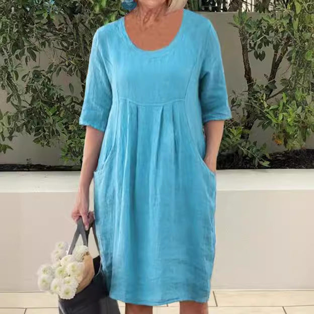 Evelina – Linen Dress with Pockets for Women