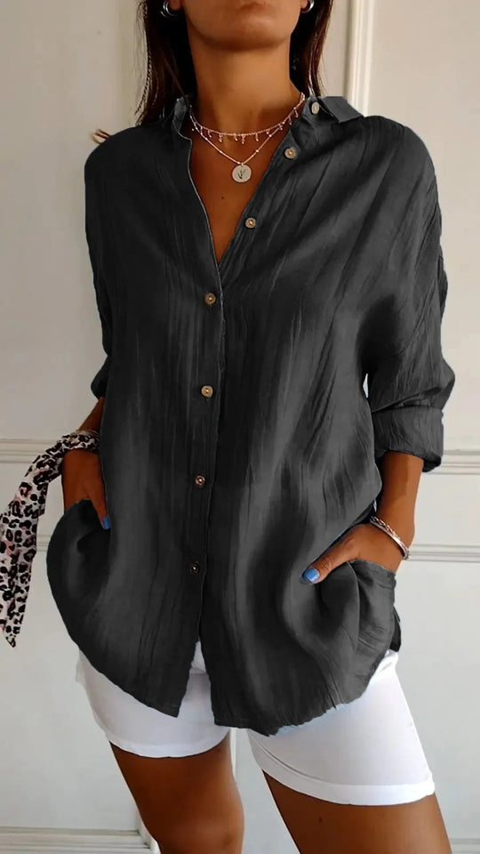 Davira – Lightweight Button-Up Linen Shirt