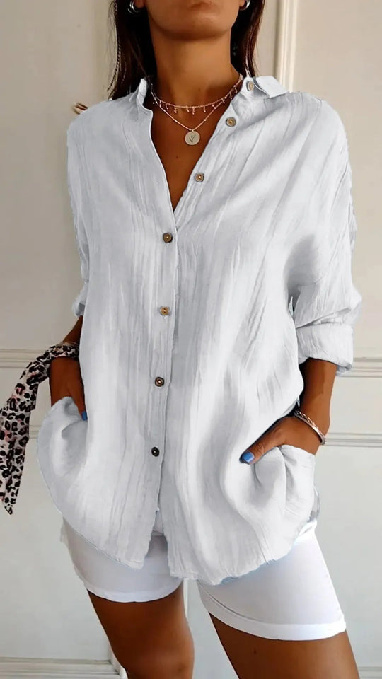 Davira – Lightweight Button-Up Linen Shirt