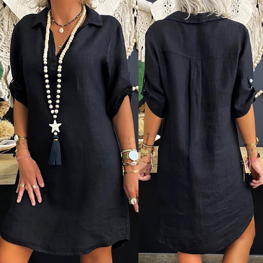 Vilja – Linen shirt dress for women