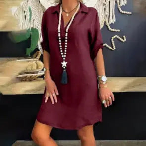 Vilja – Linen shirt dress for women