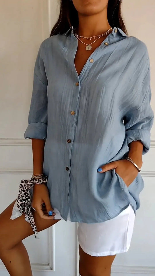 Davira – Lightweight Button-Up Linen Shirt