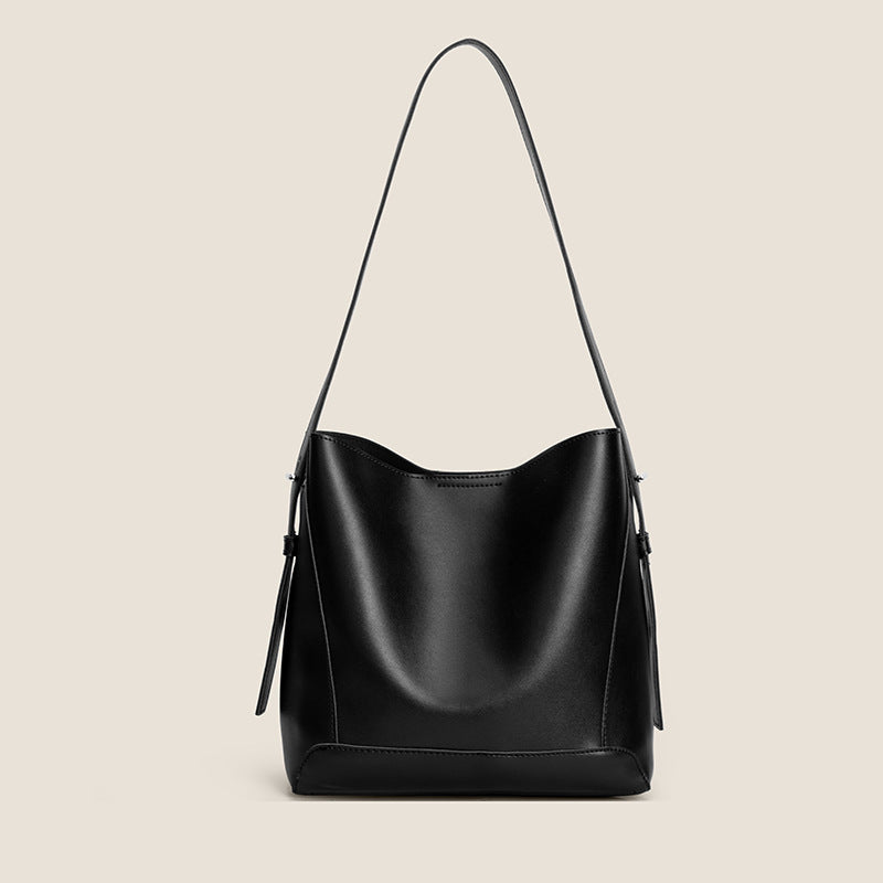 Amara – Timeless Soft Leather Bucket Bag for Women