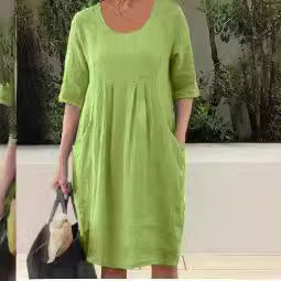 Evelina – Linen Dress with Pockets for Women