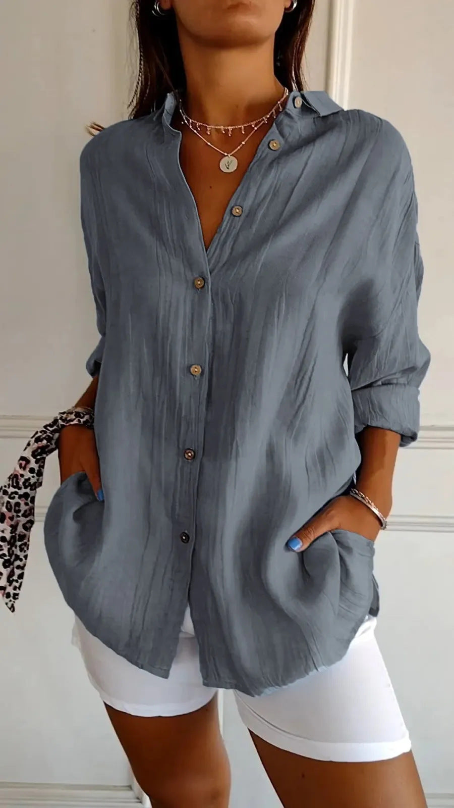 Davira – Lightweight Button-Up Linen Shirt