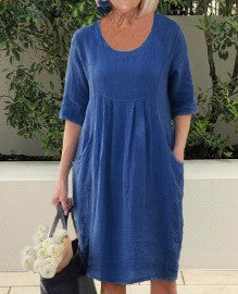 Evelina – Linen Dress with Pockets for Women