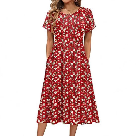 Zuleika – Boho chic printed midi dress for women