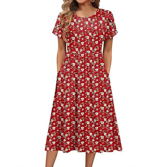 Zuleika – Boho chic printed midi dress for women