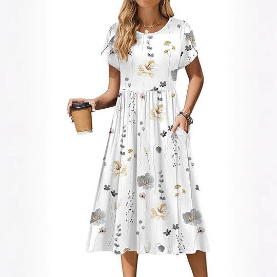 Zuleika – Boho chic printed midi dress for women