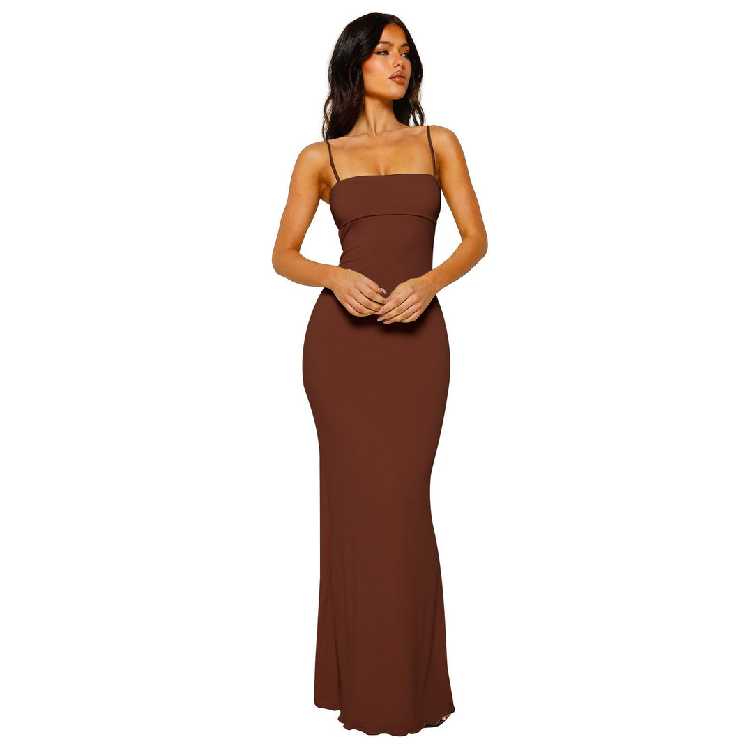 Melvaya – Strapless Sculpt Knit Maxi Dress for Women