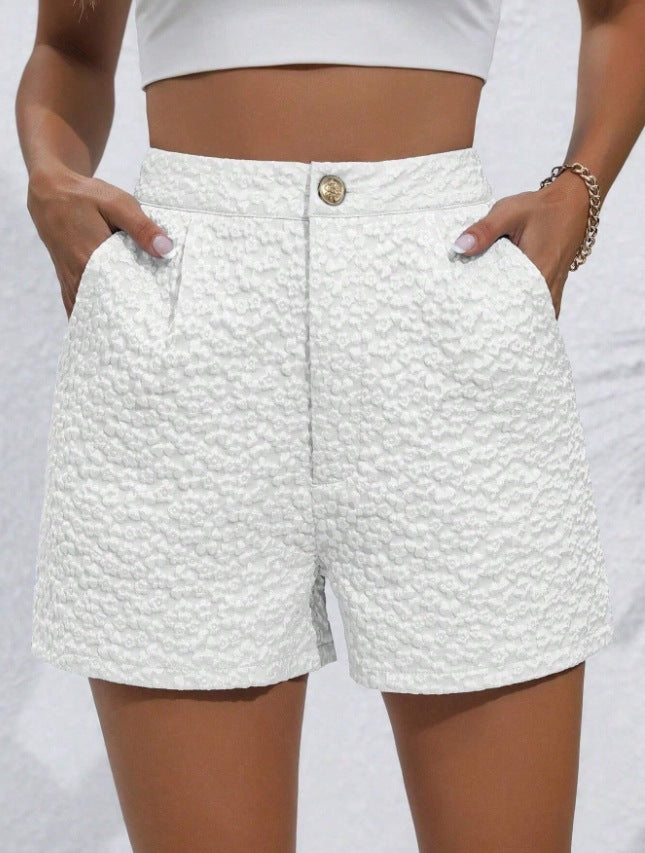 Ella - Floral Embroidered High Waist Shorts for Women