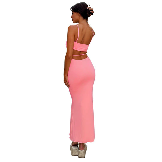 Melvaya – Strapless Sculpt Knit Maxi Dress for Women