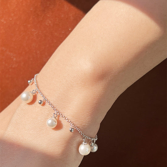Aliera – Pearl Charm Silver Bracelet