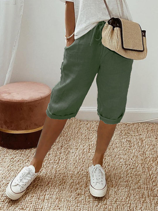 Theo – Men's casual cotton and linen bermuda shorts