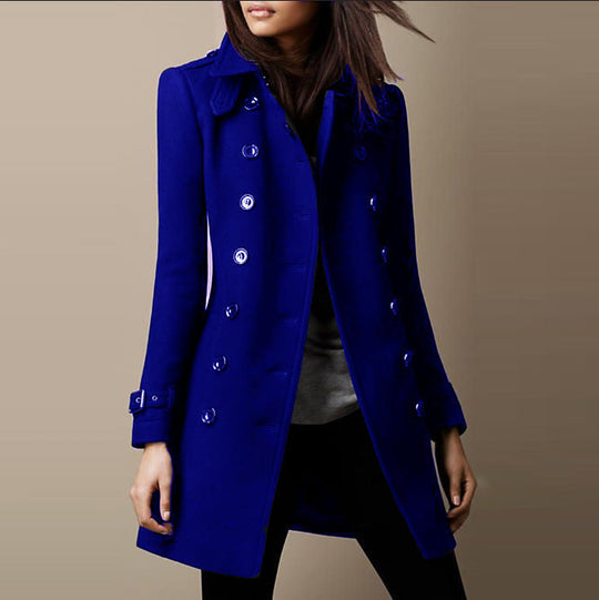 Demi – Double-Breasted Long Coat for Women