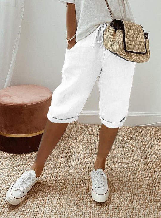Theo – Men's casual cotton and linen bermuda shorts