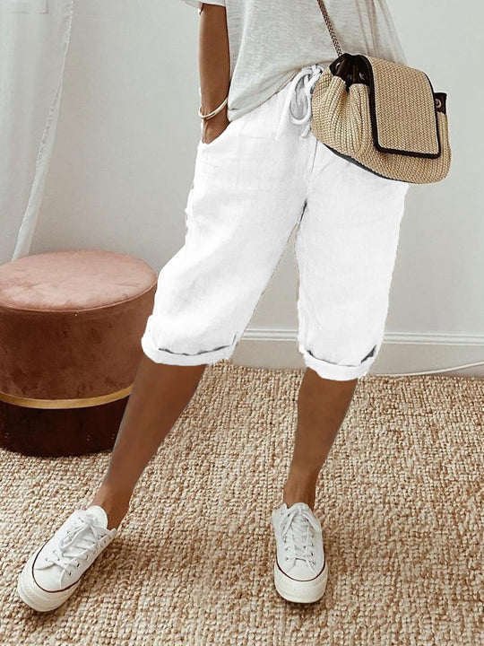 Theo – Men's casual cotton and linen bermuda shorts