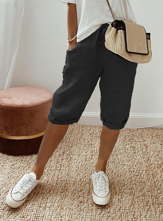 Theo – Men's casual cotton and linen bermuda shorts