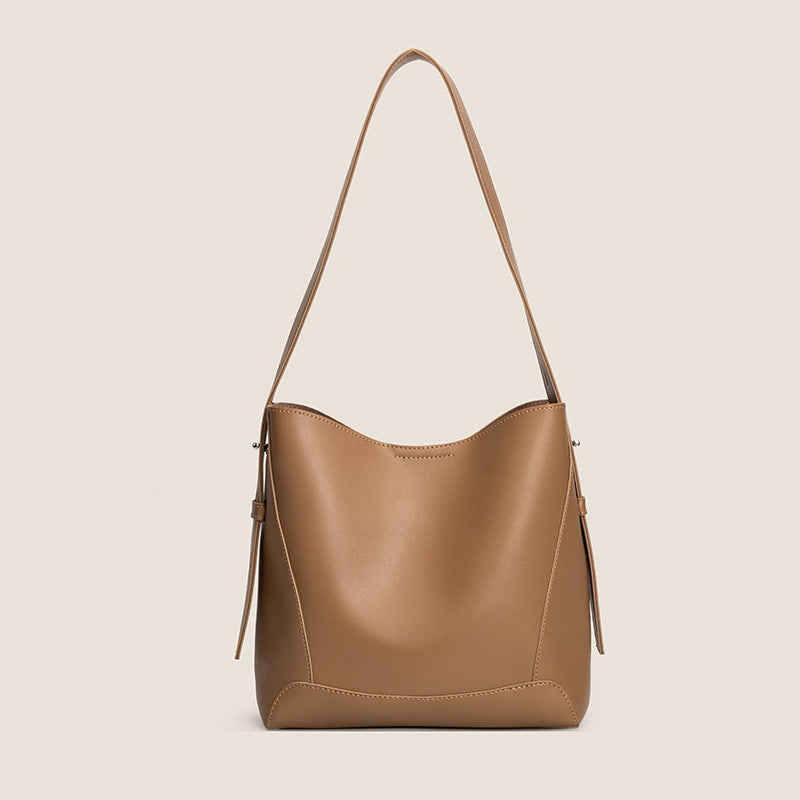 Amara – Timeless Soft Leather Bucket Bag for Women
