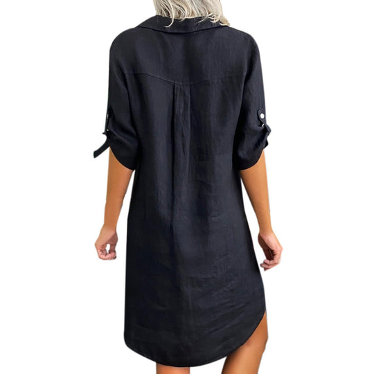 Vilja – Linen shirt dress for women