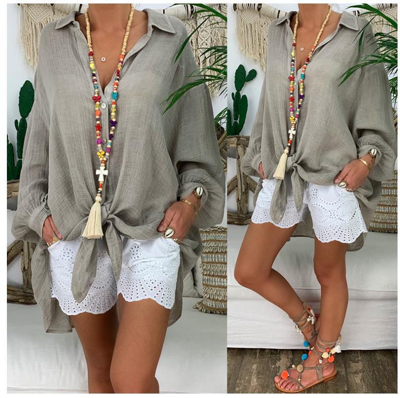 Elara – Oversized cotton and linen tunic for women