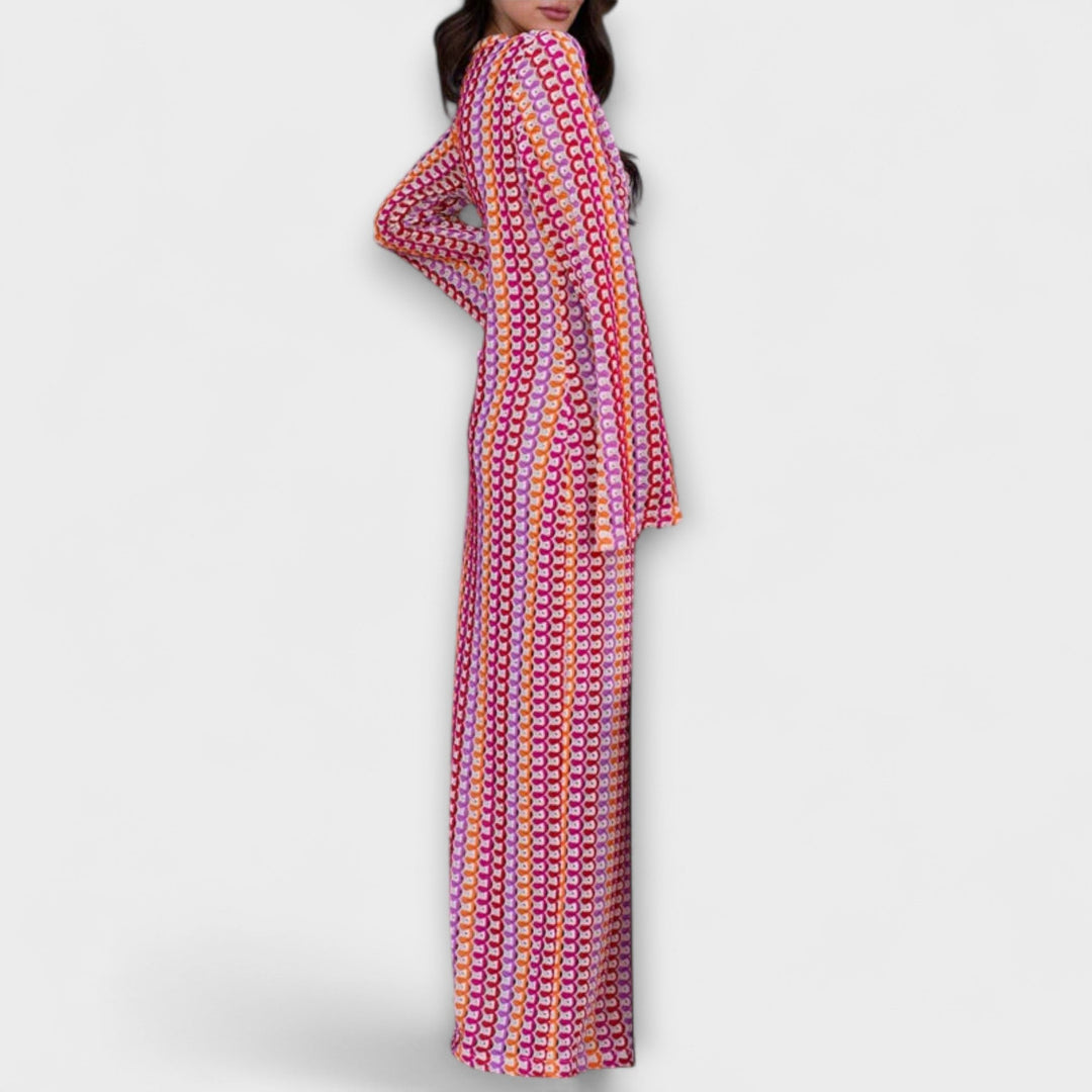 Eliora – Maxi Dress with V-Neck and Vacation Flair