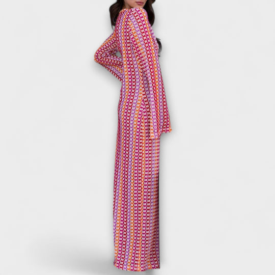 Eliora – Maxi Dress with V-Neck and Vacation Flair