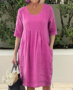 Evelina – Linen Dress with Pockets for Women