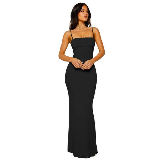 Melvaya – Strapless Sculpt Knit Maxi Dress for Women