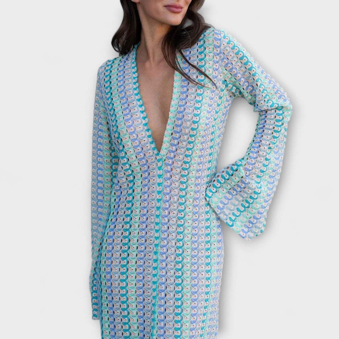 Eliora – Maxi Dress with V-Neck and Vacation Flair