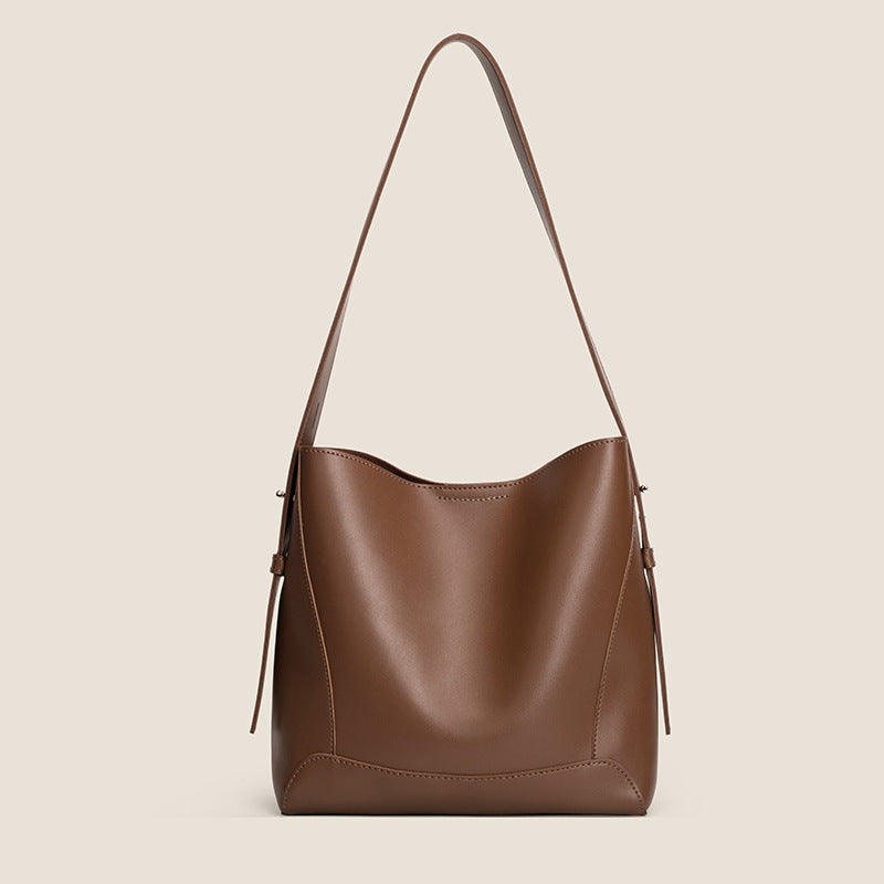 Amara – Timeless Soft Leather Bucket Bag for Women
