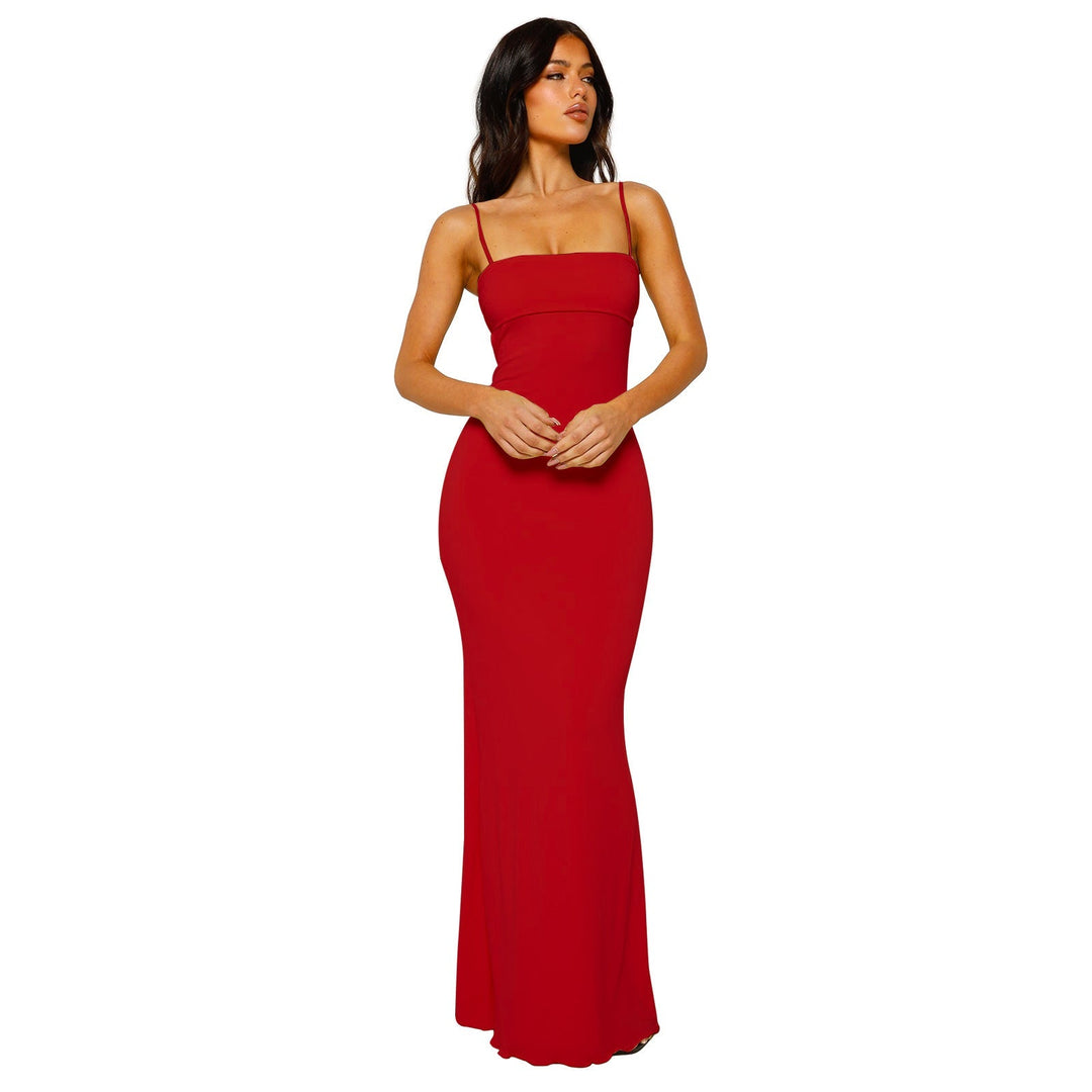 Melvaya – Strapless Sculpt Knit Maxi Dress for Women